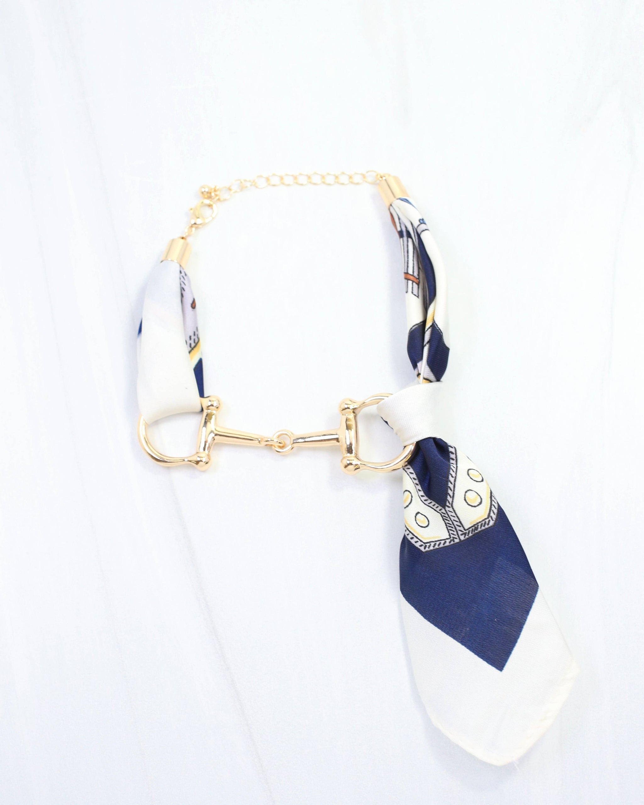 Lana Horsebit Scarf Bracelet Navy