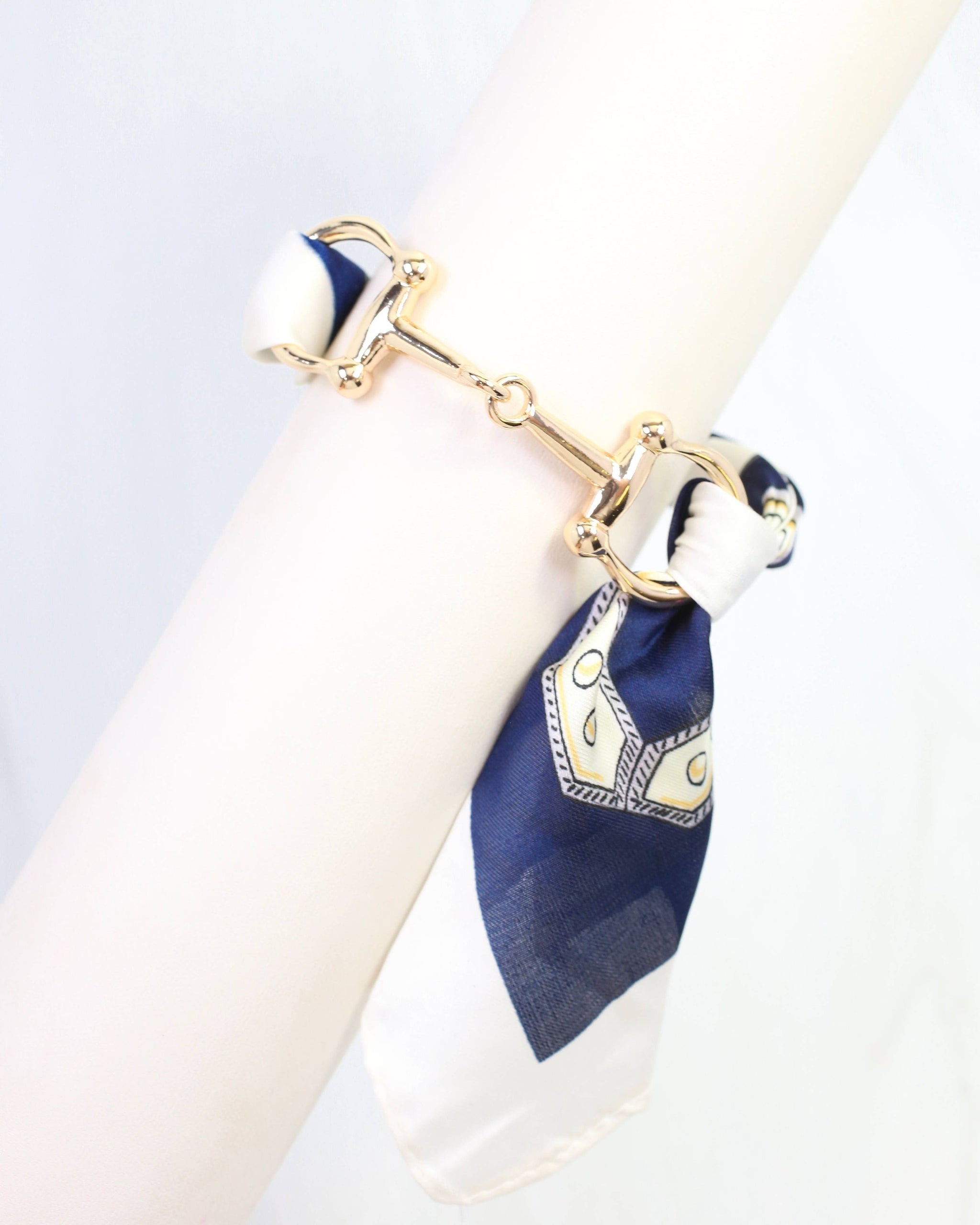 Lana Horsebit Scarf Bracelet Navy