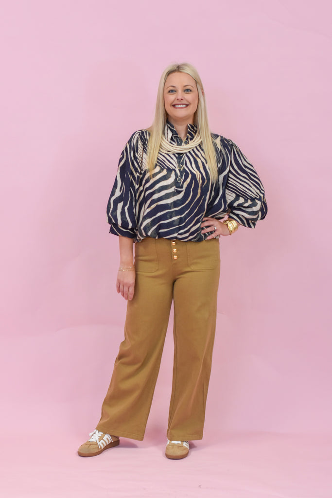 Navy Stripes Top