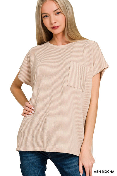 Ribbed Pocket Top