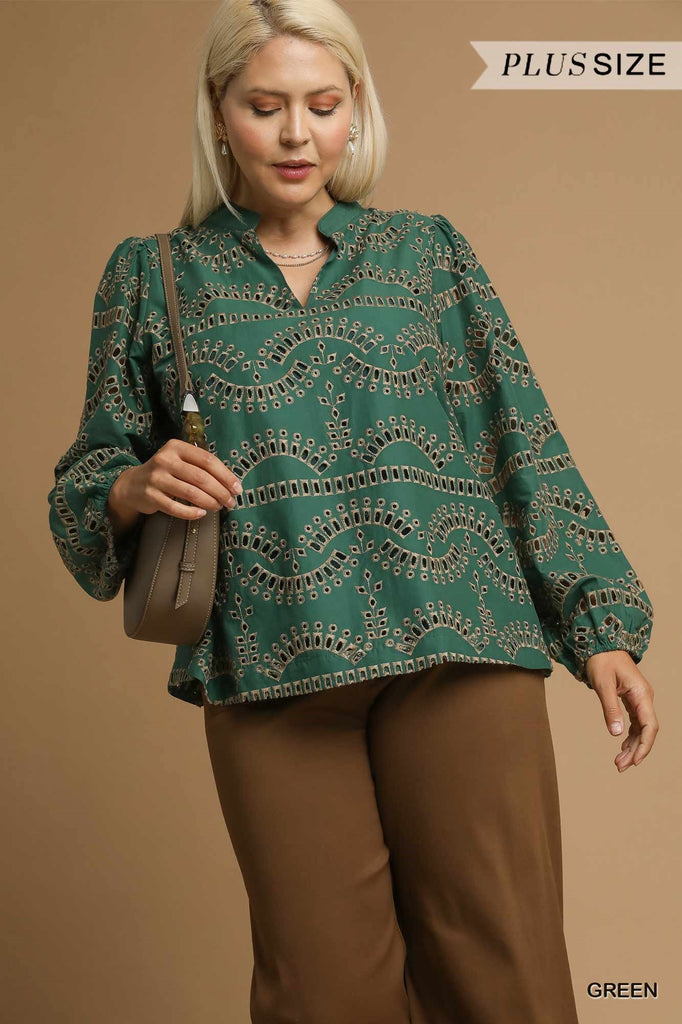 Pretty In Eyelet Top PLUS