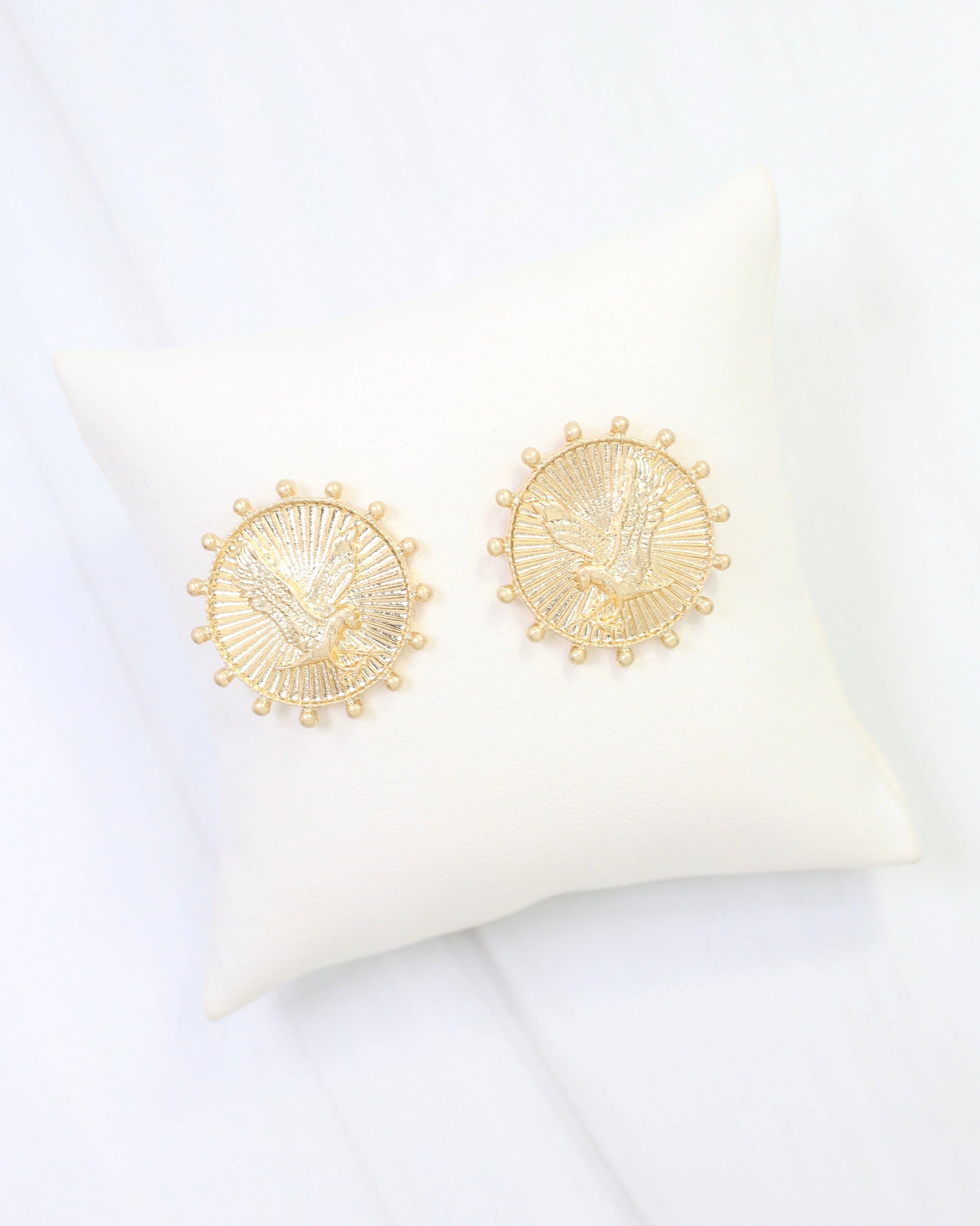 Carmen Coin Earring Eagle Worn Gold