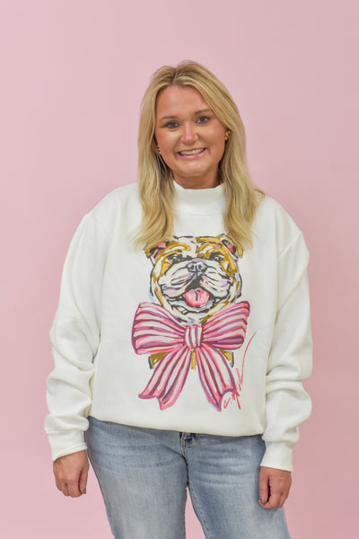 "Bulldog Maroon/Pink" Mock Neck (ONE SIZE)