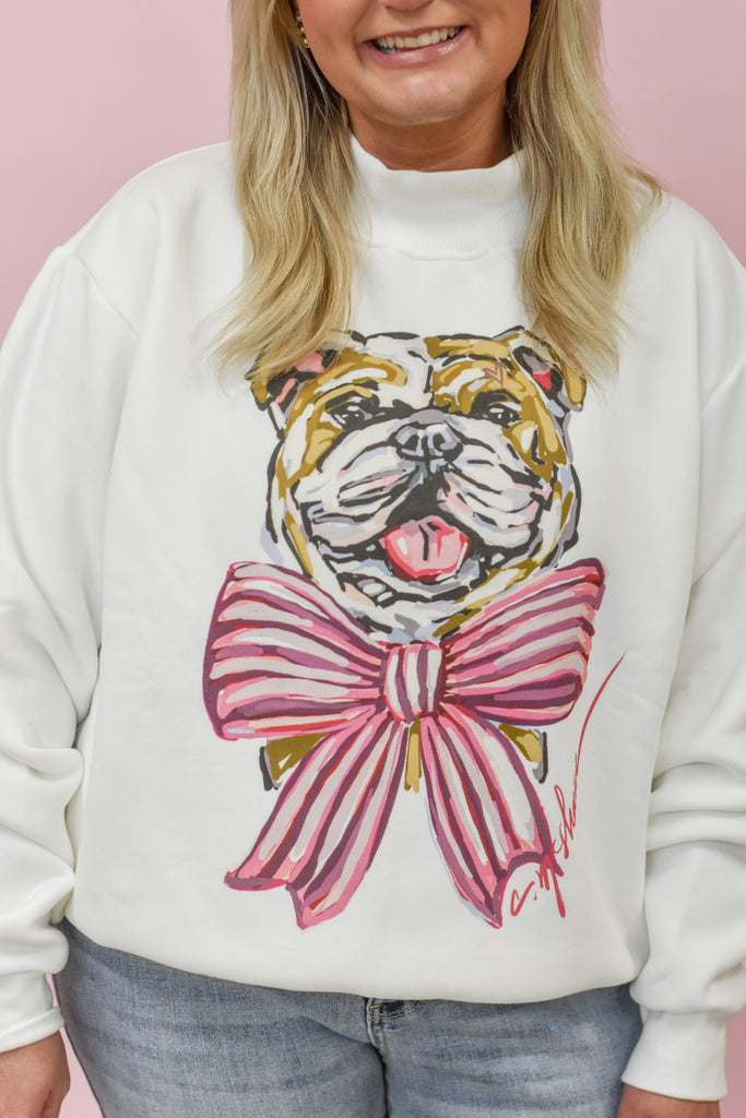 "Bulldog Maroon/Pink" Mock Neck (ONE SIZE)