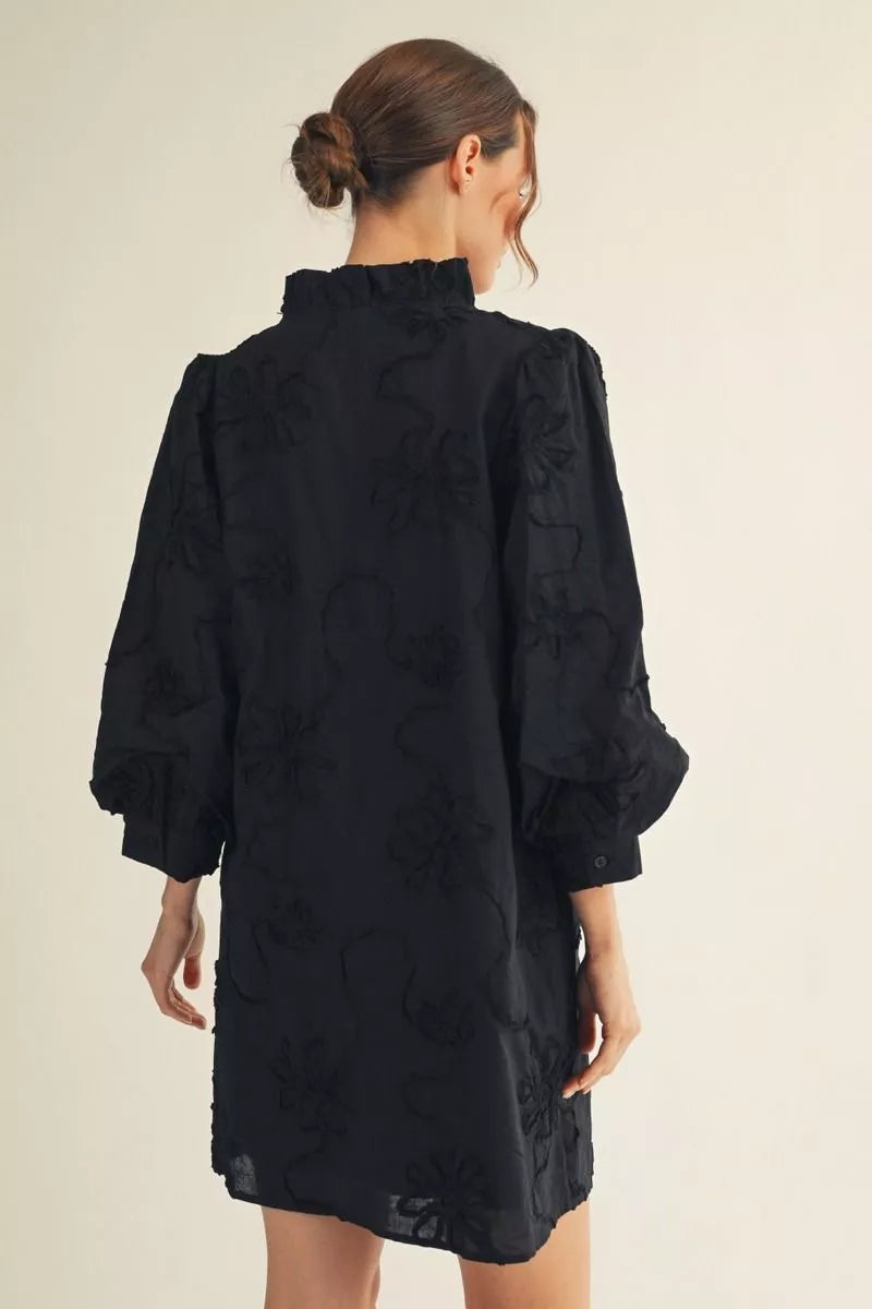 Midnight Meadow Embroidered Dress