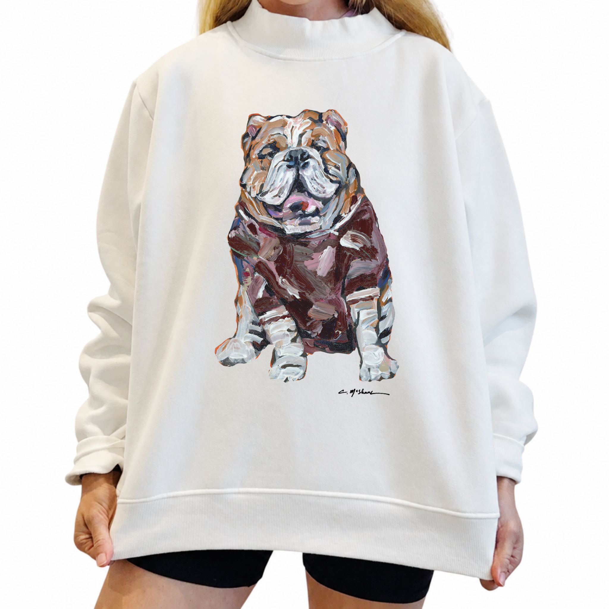"Bulldog Maroon" Mock Neck (ONE SIZE)