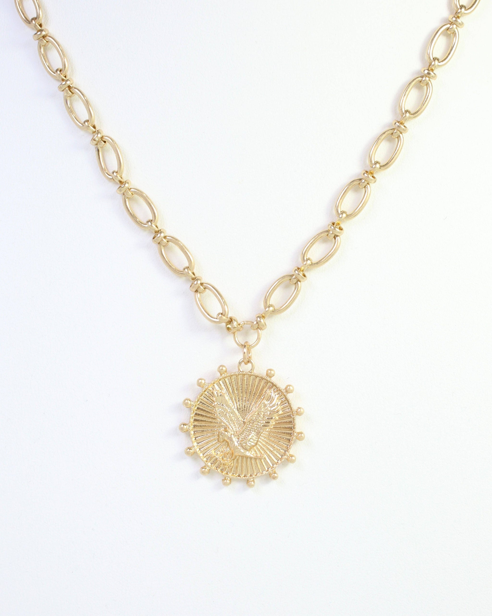 Carmen Coin Necklace Eagle Worn Gold