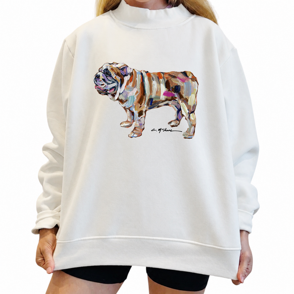 "Bulldog Abstract" Mock Neck (ONE SIZE)