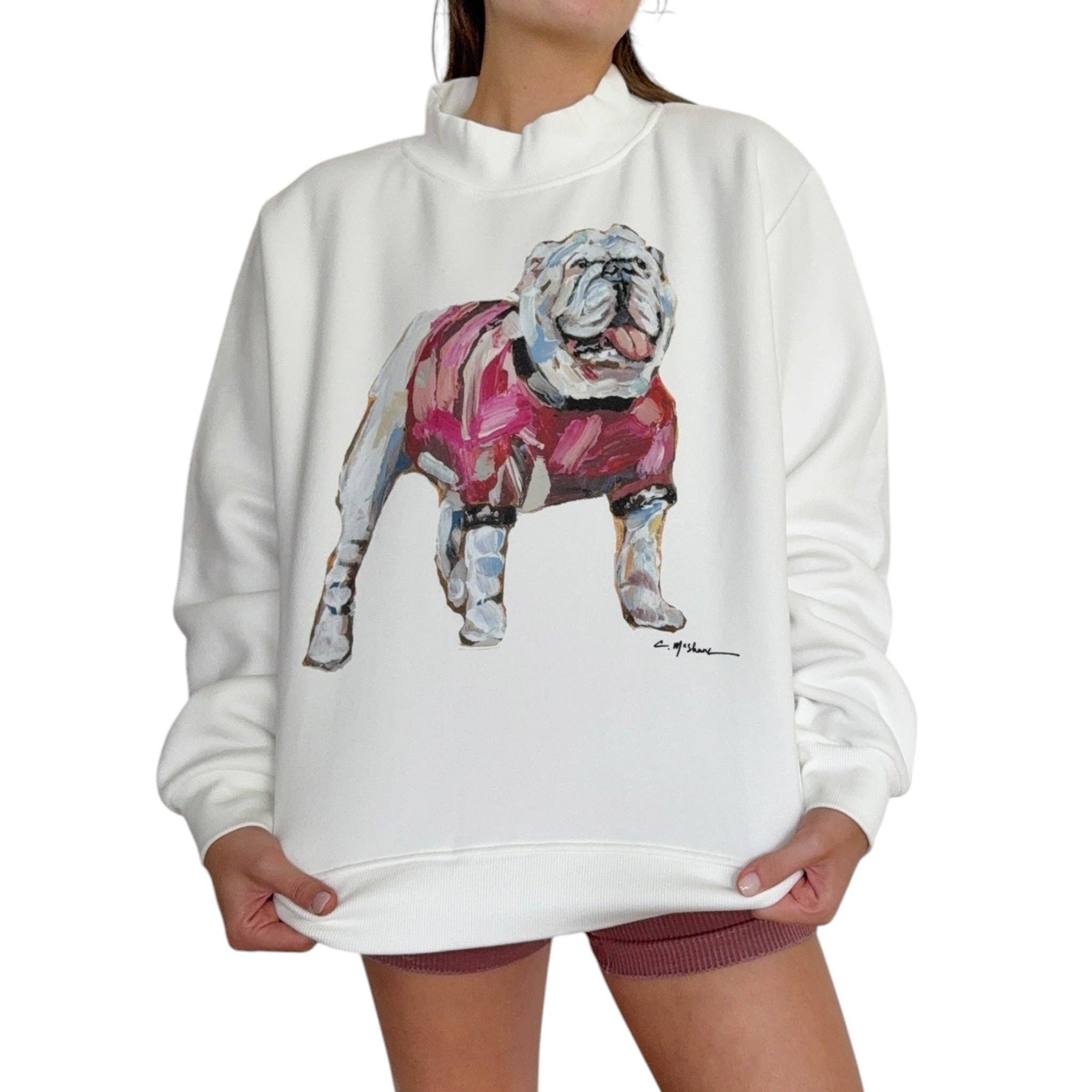 "Bulldog Red" Mock Neck (ONE SIZE)