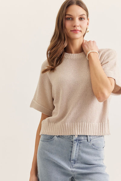 Oatmeal Knit Top