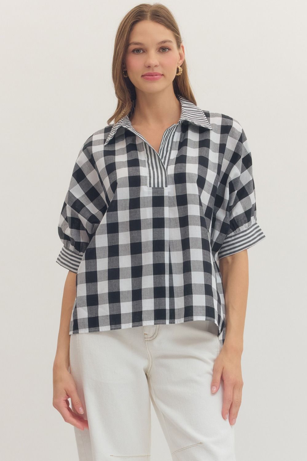 Going in Gingham Top