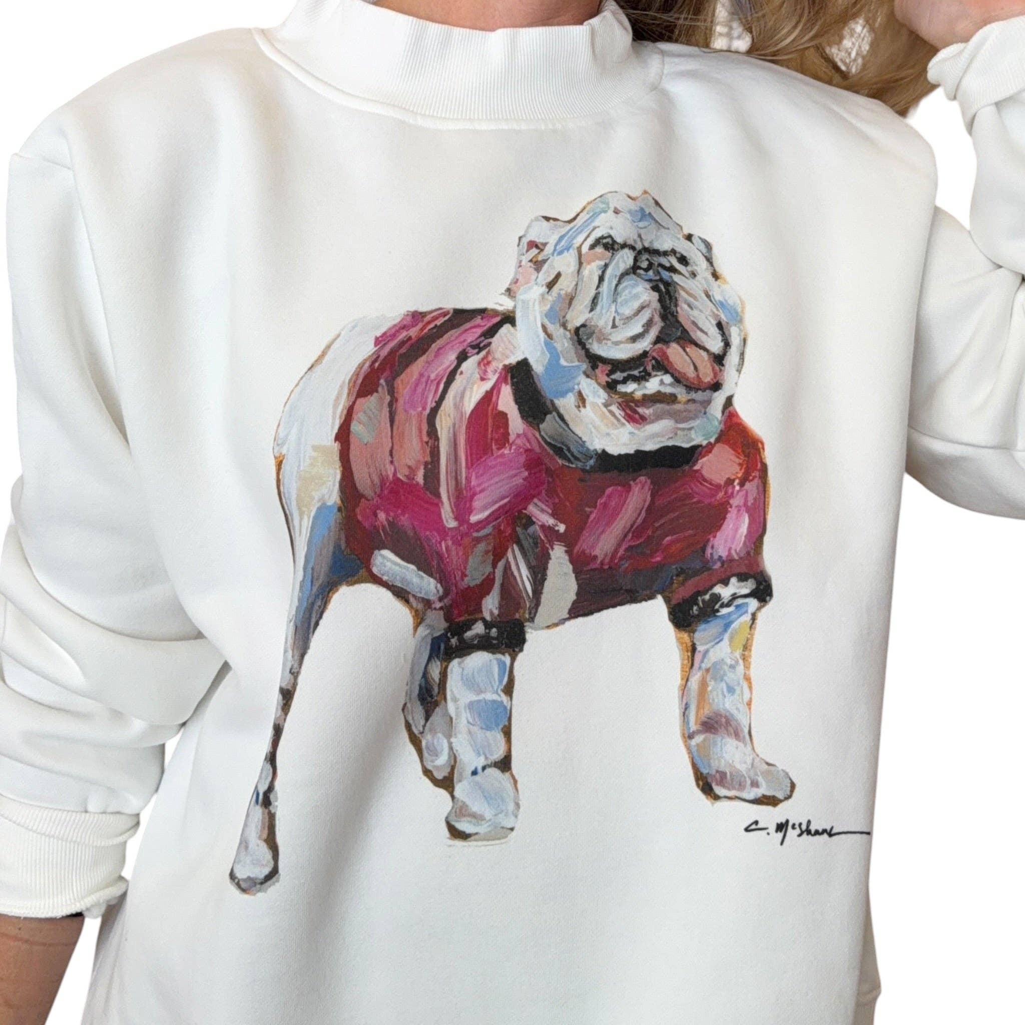 "Bulldog Red" Mock Neck (ONE SIZE)